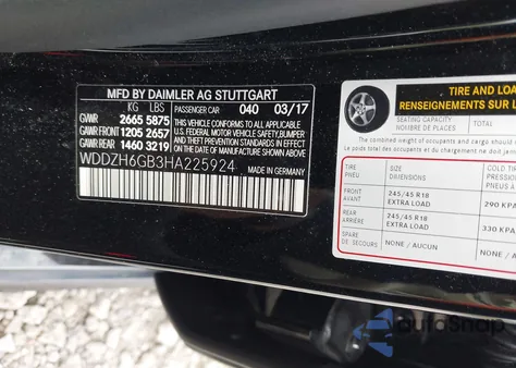 2017 Mercedes-Benz E 400 4Matic из США, поврежденный, VIN WDDZH6GB3HA225924